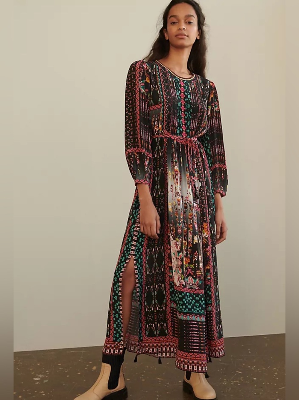 NWT Bhanuni by Jyoti Brenda Maxi Dress from Anthropologie Size Large Z213